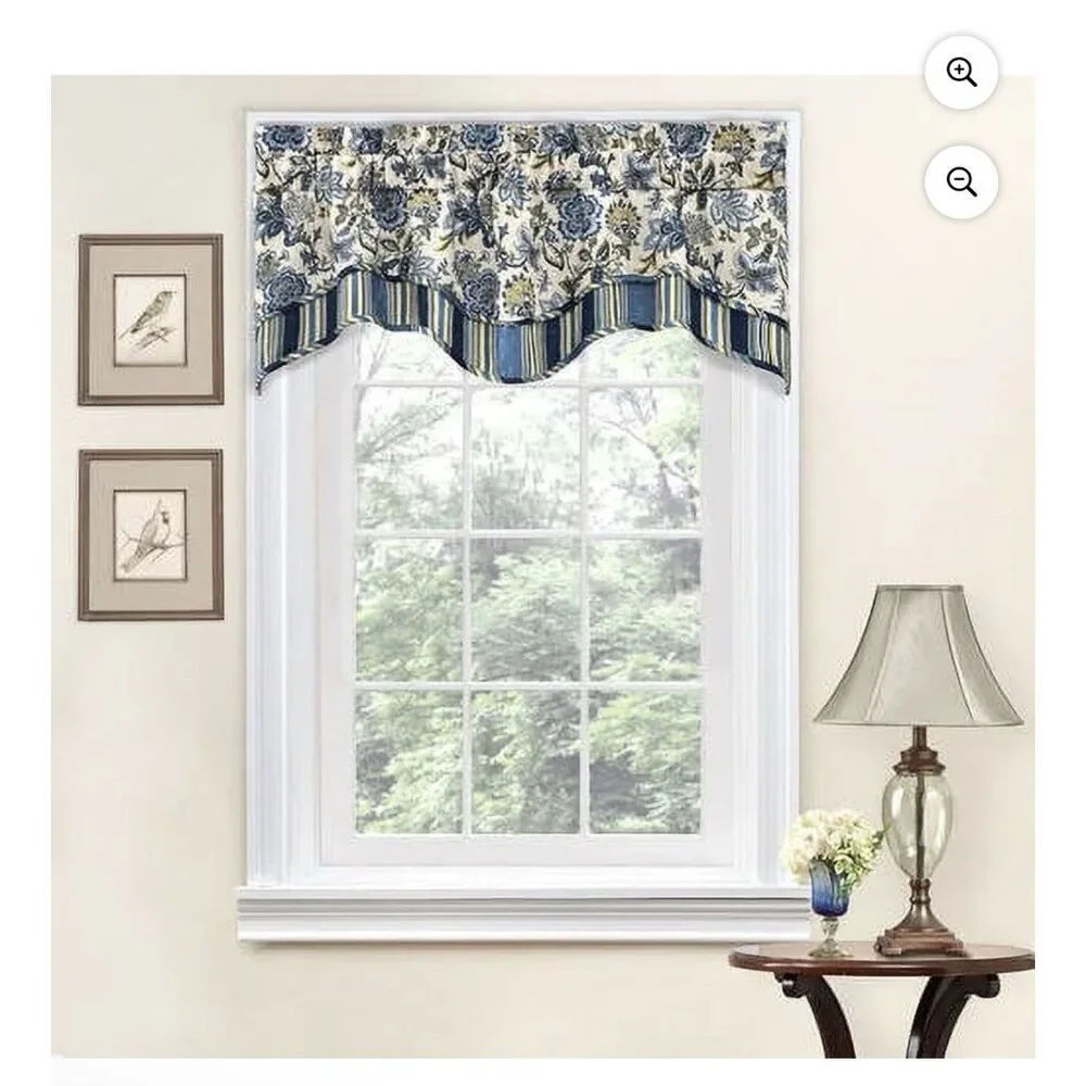 Traditions by Waverly Navarra Antique Scallop Valance Rod Pocket 52